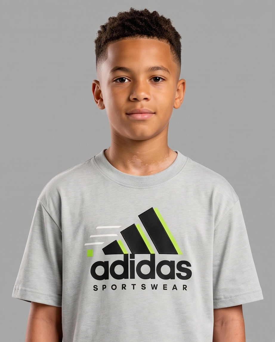 Camiseta Adidas Sportswear Logo Oversize Niños Verde Seco - Vista frontal