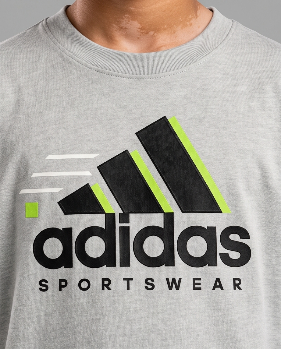 Camiseta Adidas Sportswear Logo Oversize Niños Verde Seco - Detalle estampado