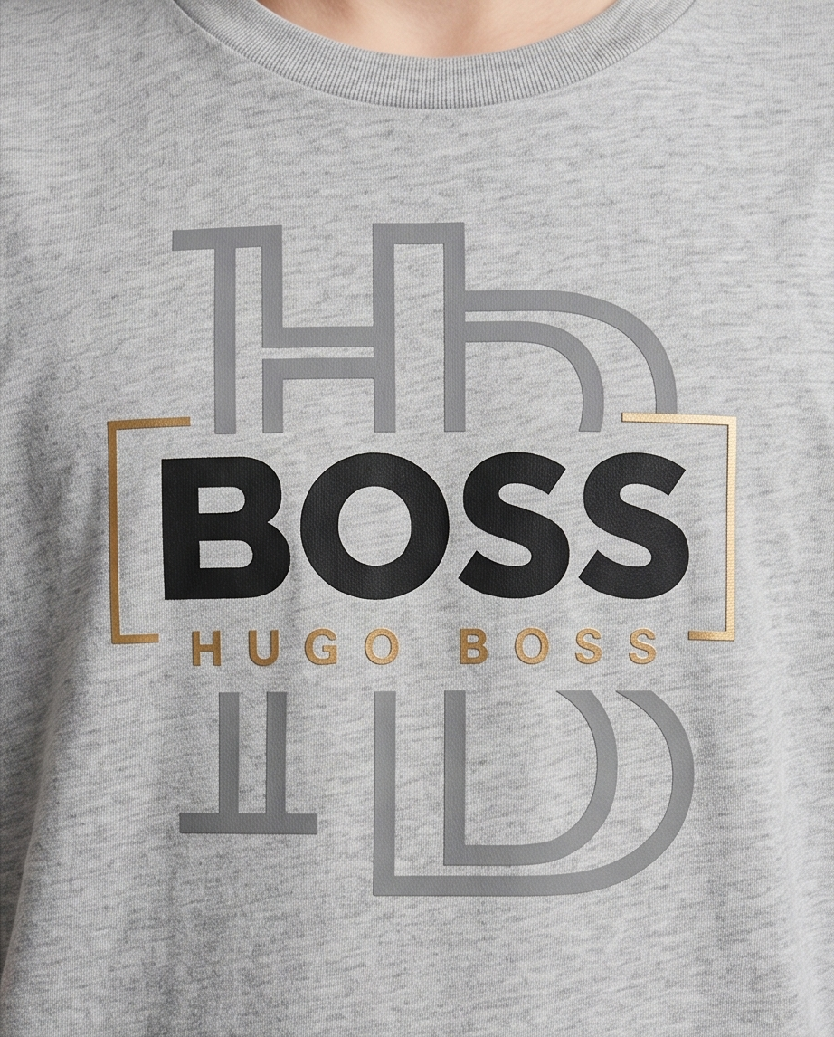 Camiseta Hugo Boss HB Monogram Oversize Niños Verde Seco - Detalle estampado