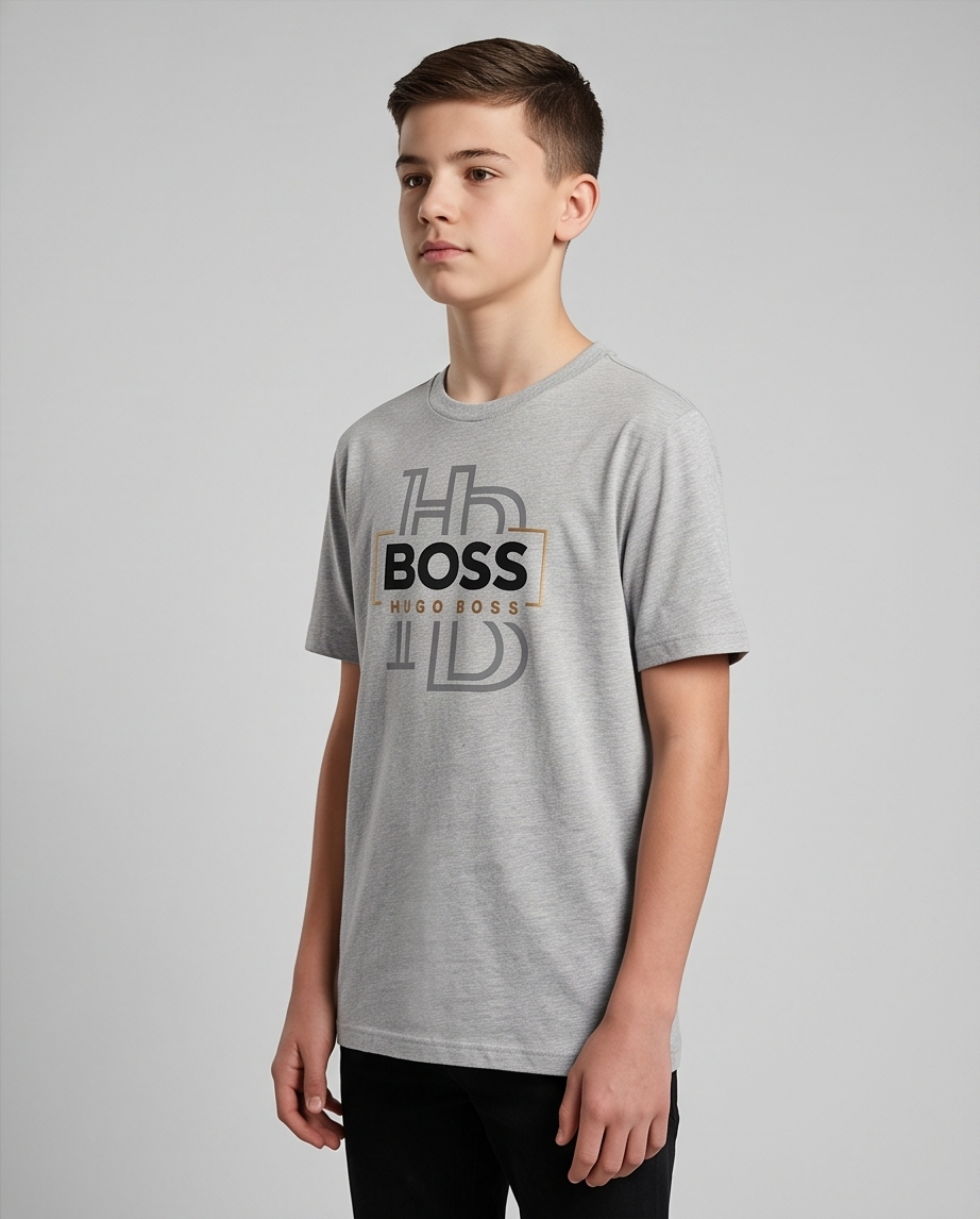 Camiseta Hugo Boss HB Monogram Oversize Niños Verde Seco - Vista lateral