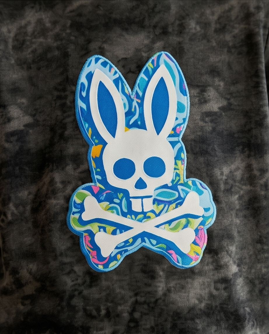 Camiseta Psycho Bunny niño - close up gráfico parche
