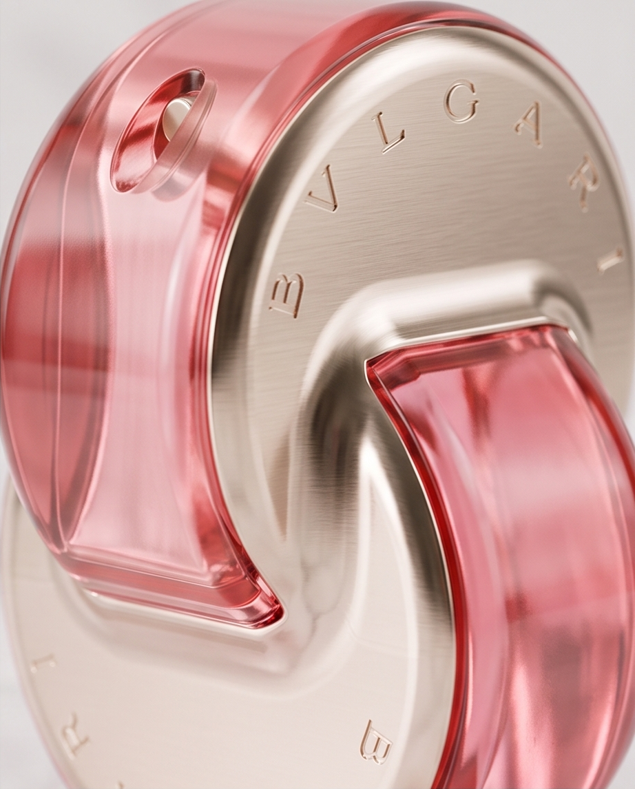 Detalle del frasco coral de Bvlgari Omnia Coral