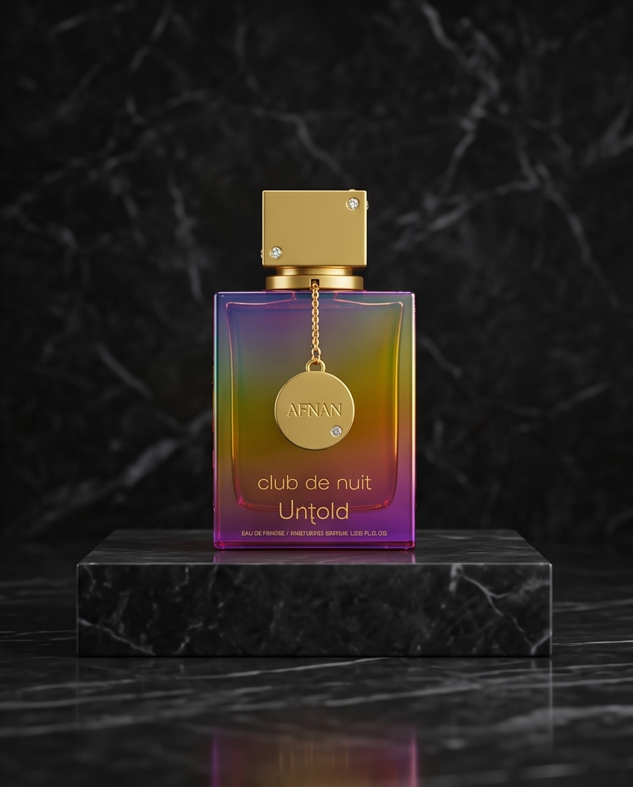 Afnan Club de Nuit Untold - detalle de la medalla dorada