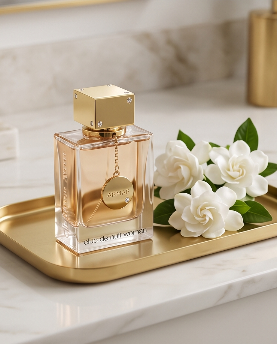 Armaf Club de Nuit Woman EDP - frasco dorado con flores