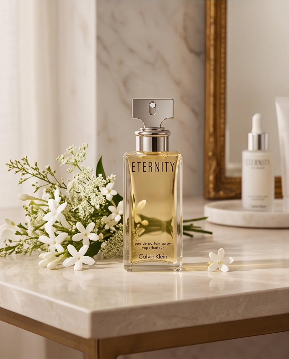 Calvin Klein Eternity EDP 100ml - frasco sobre mármol