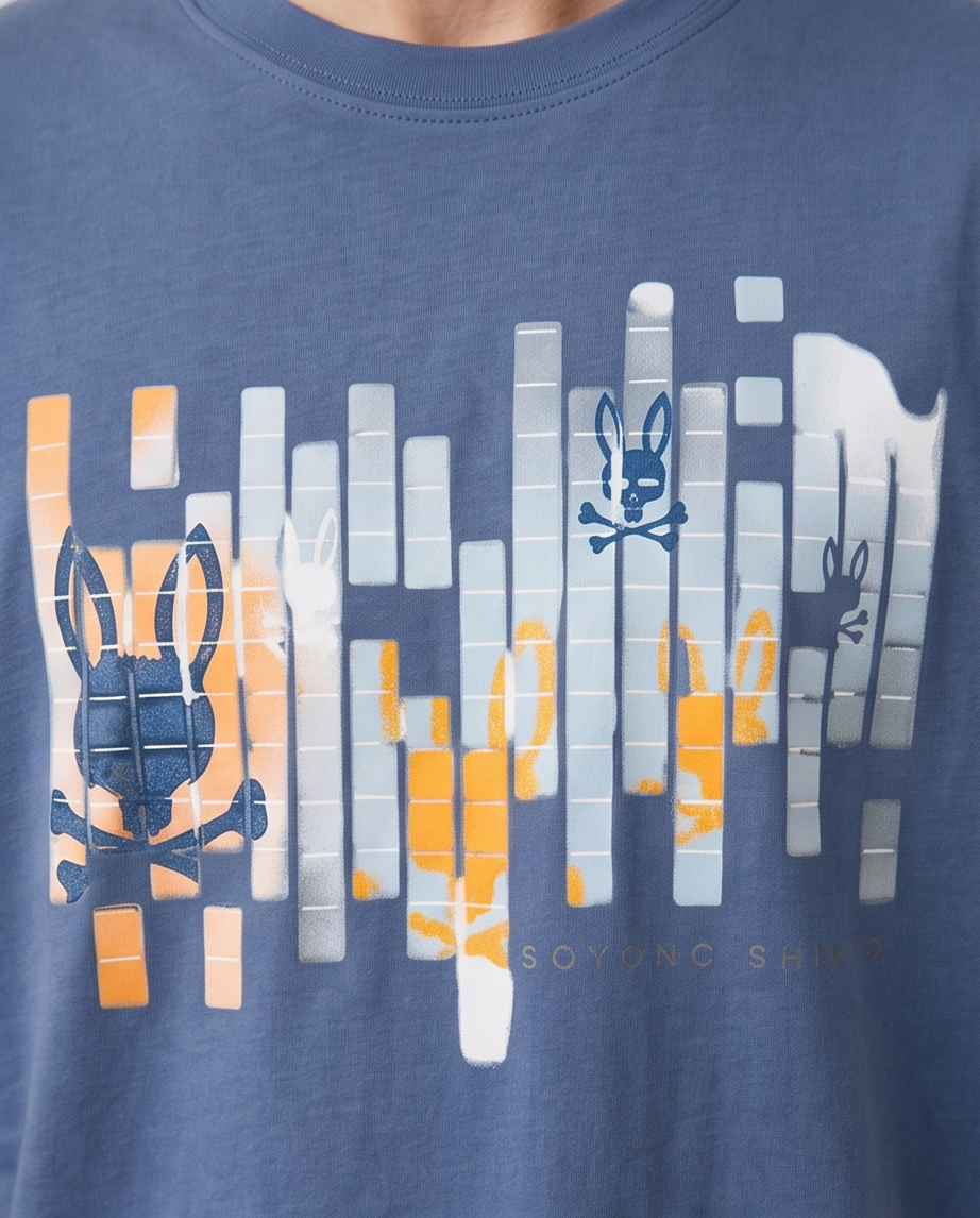 Detalle Skull Bunny Pixel Barcode naranja gris blanco