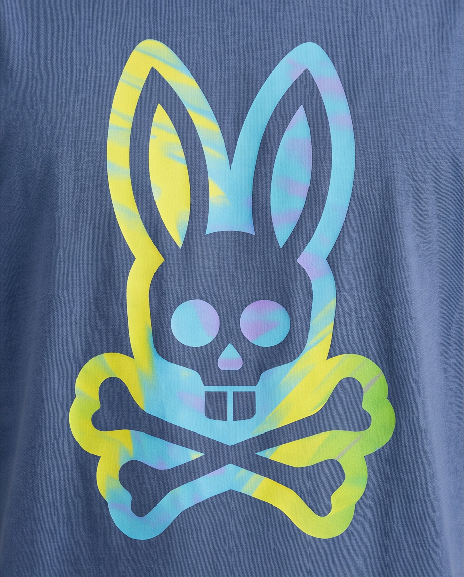 Detalle Skull Bunny Tie-Dye neon amarillo azul