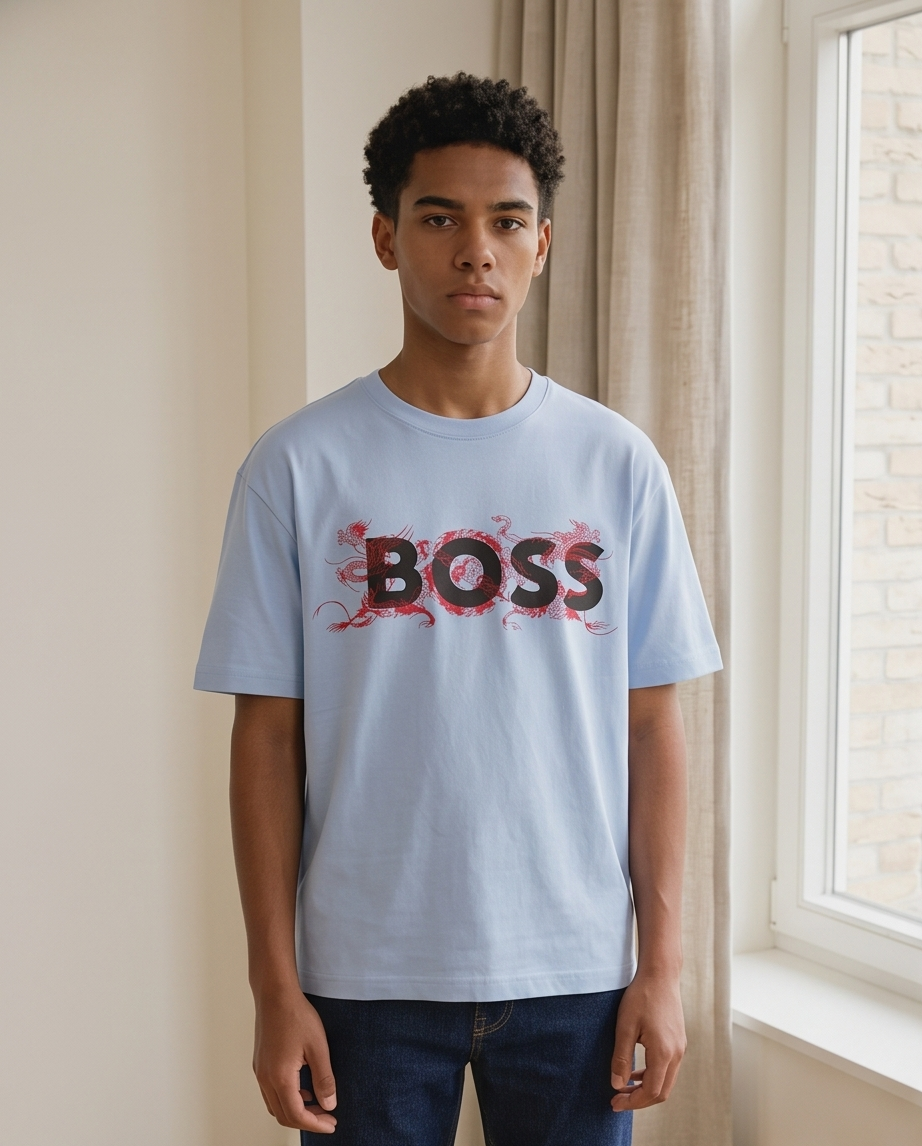 Camiseta Hugo Boss Dragon Rojo frente
