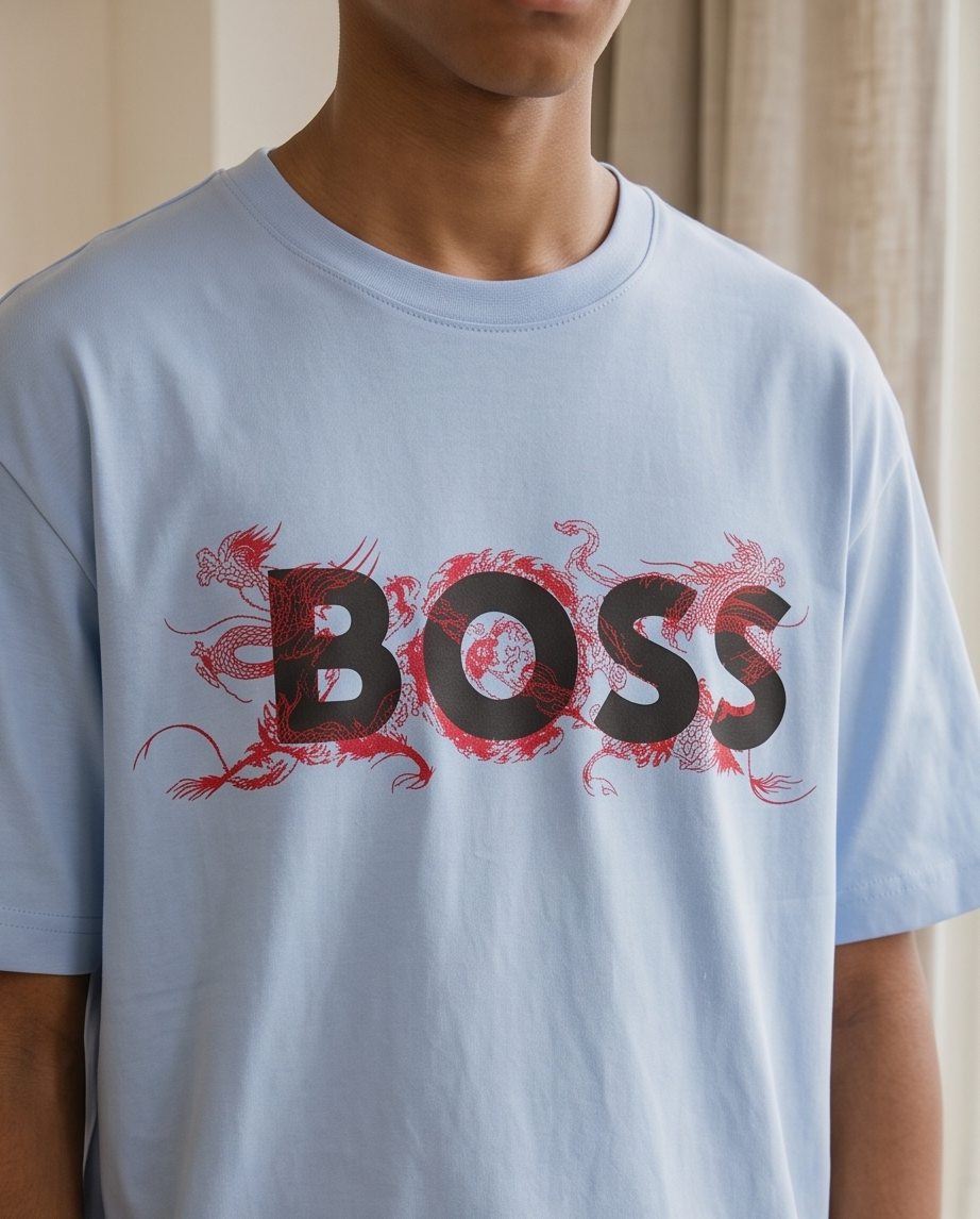 Detalle logo BOSS dragones rojos
