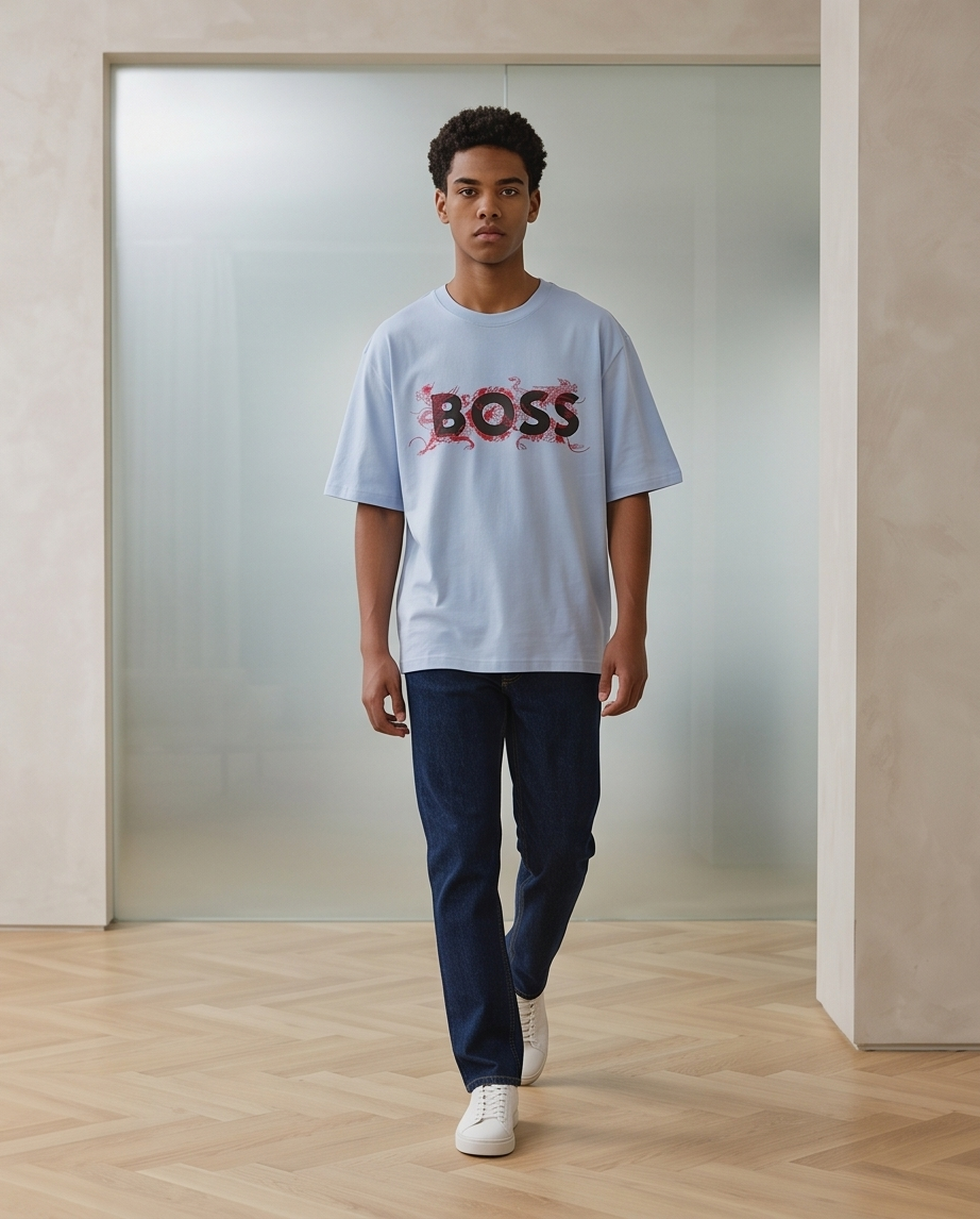 Camiseta Hugo Boss Dragon Rojo look completo