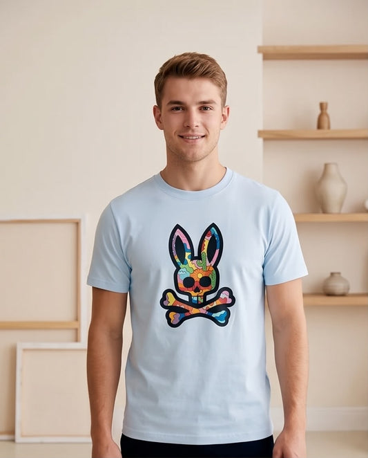 Psycho Bunny Camiseta Graphic Bunny Azul Cielo