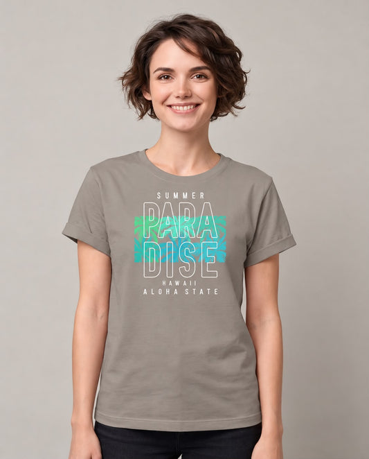 Camiseta Mujer Summer Paradise Hawaii Verde Cromo