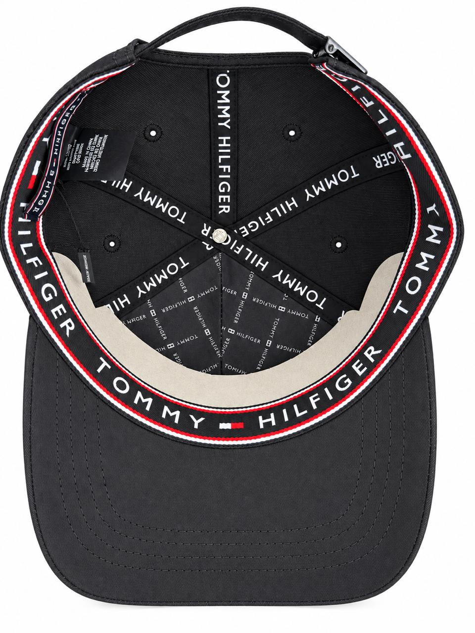 Gorra Tommy Hilfiger Negra - Interior full-print y banda perimetral tricolor