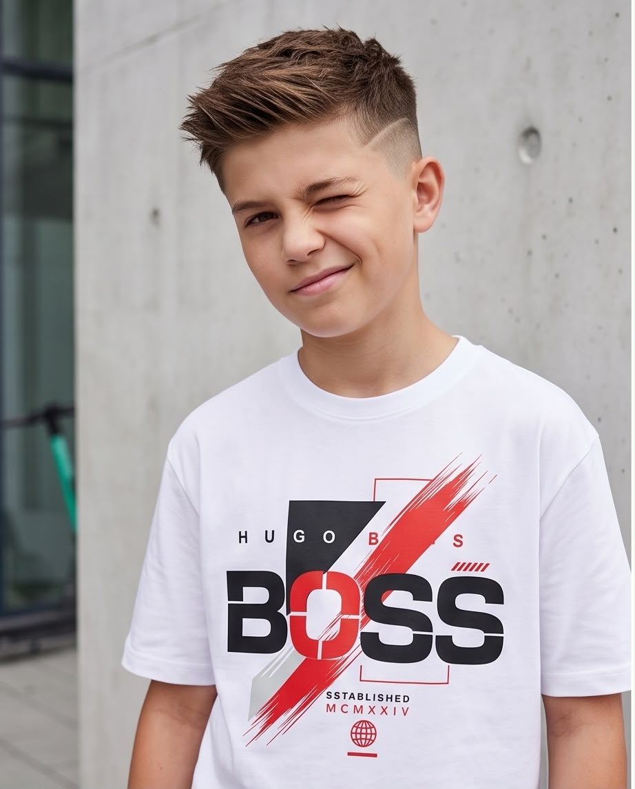 Camiseta Hugo Boss Niños BOSS MCMXXIV Blanca - Lifestyle frontal niño