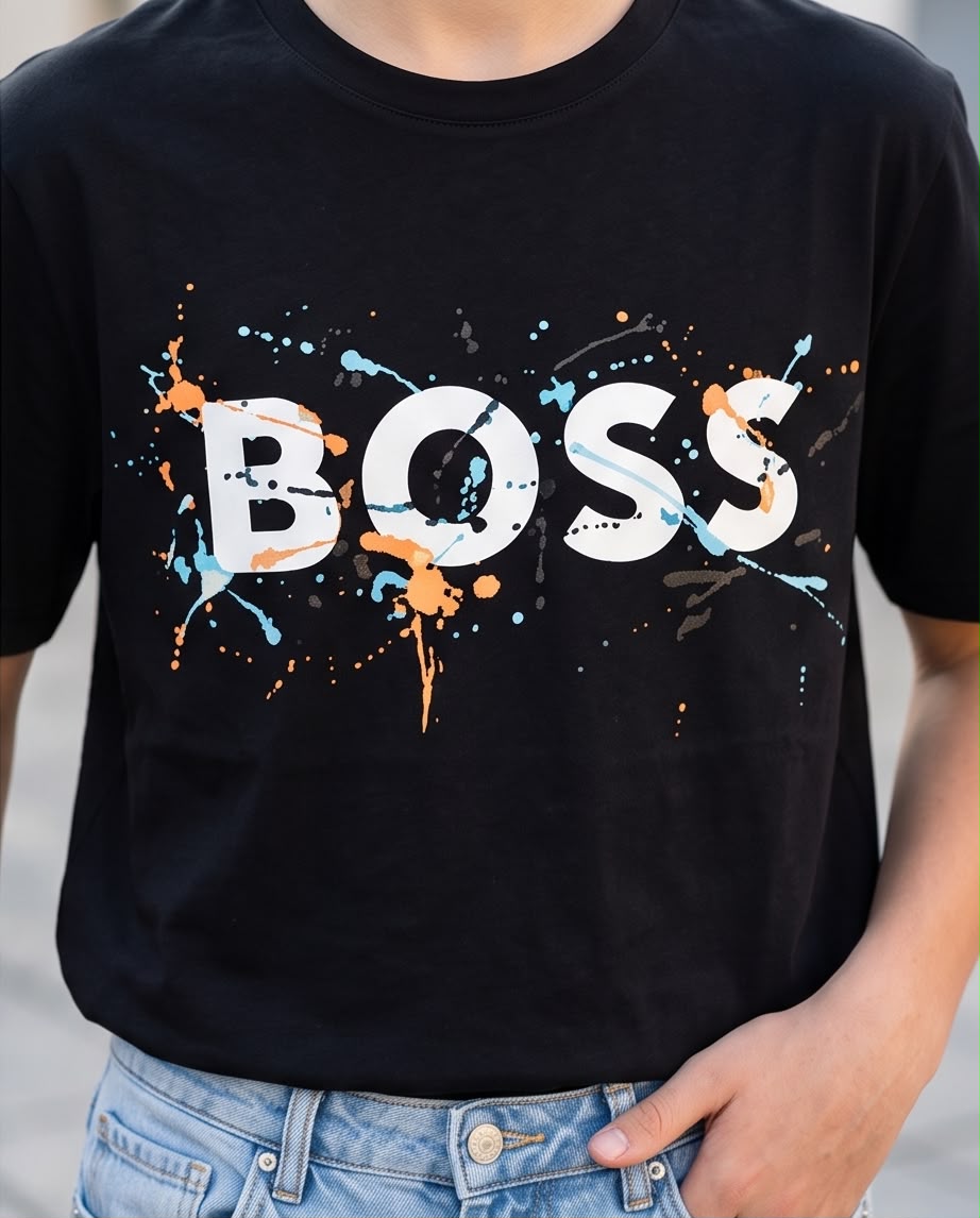 Camiseta Hugo Boss Niños BOSS Paint Splash Negro - Lifestyle dance rooftop atardecer