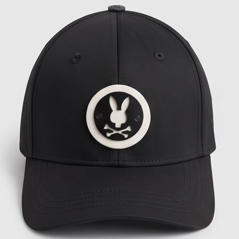 Gorra Psycho Bunny negra vista posterior