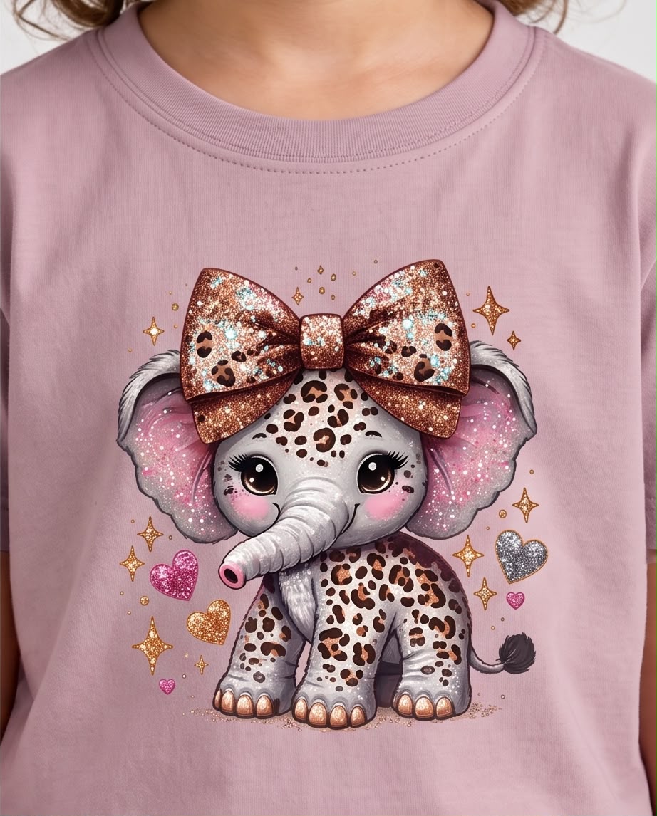 Detalle del elefantito de manchas con gran lazo