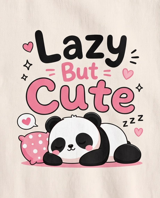 Niña con camiseta Vainilla de panda Lazy But Cute, vista frontal