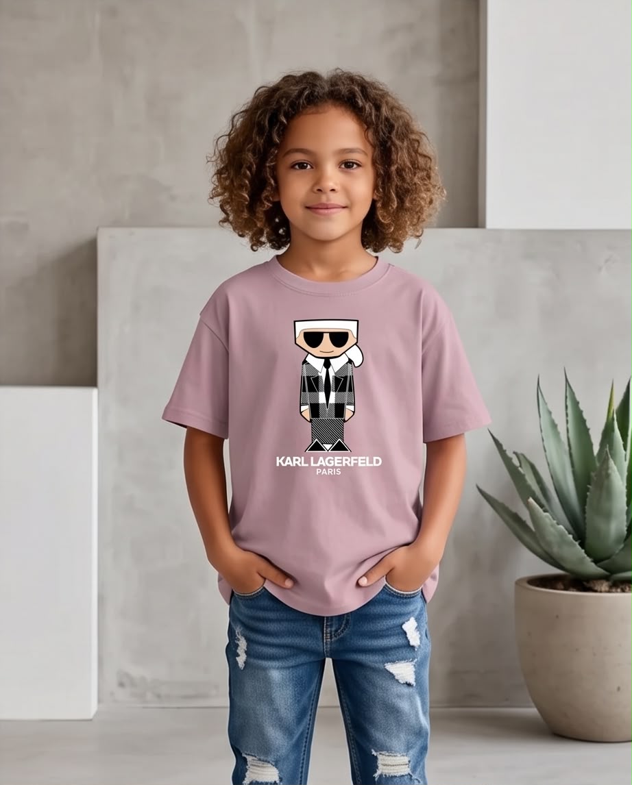 Niña con camiseta Karl Lagerfeld Paris Rosa Vieja
