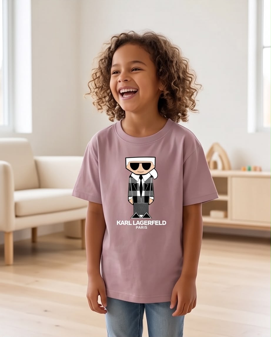 Vista frontal de camiseta Karl Lagerfeld Paris Rosa Vieja