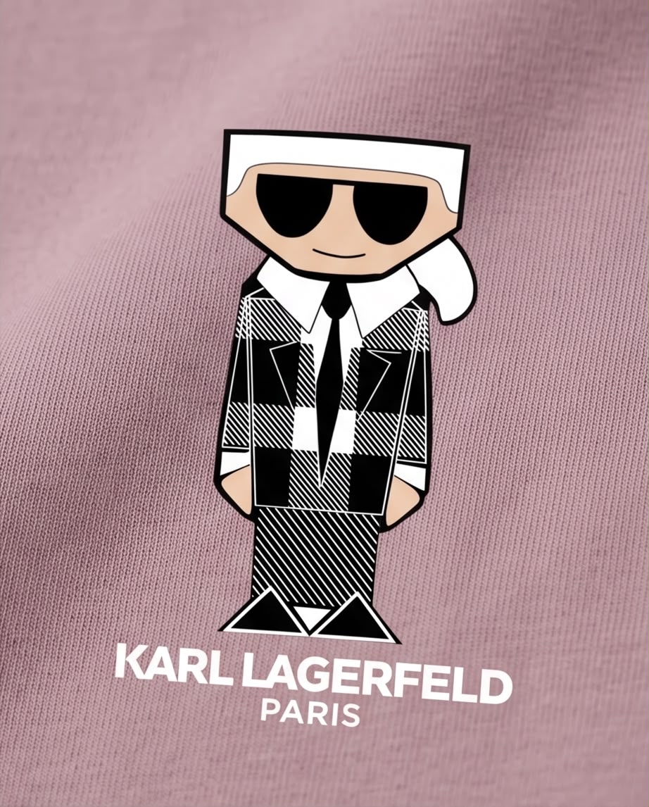 Vista de cuerpo completo de camiseta Karl Lagerfeld Paris Rosa Vieja