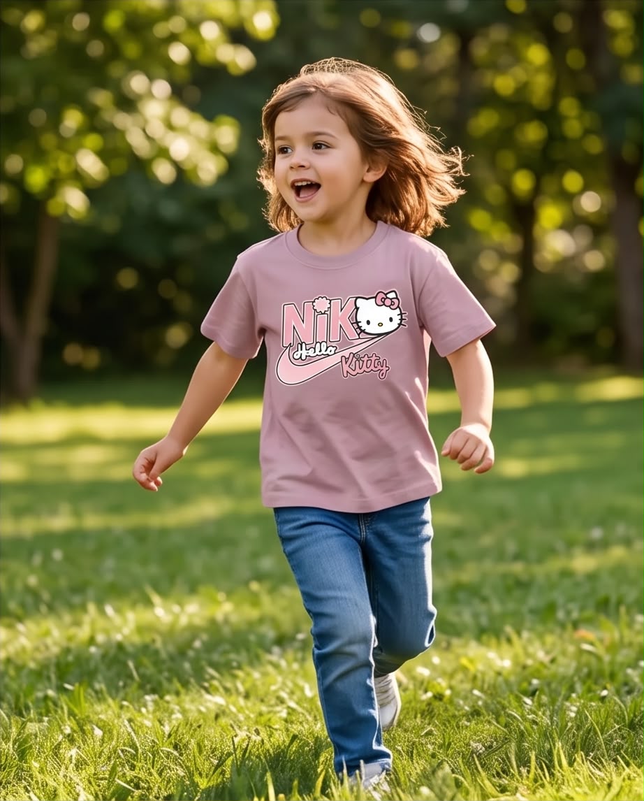 Detalle de estampado Hello Kitty Nike rosa