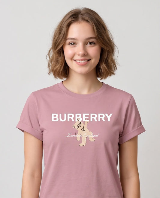Camiseta rosa viejo Burberry oso beige, vista frontal