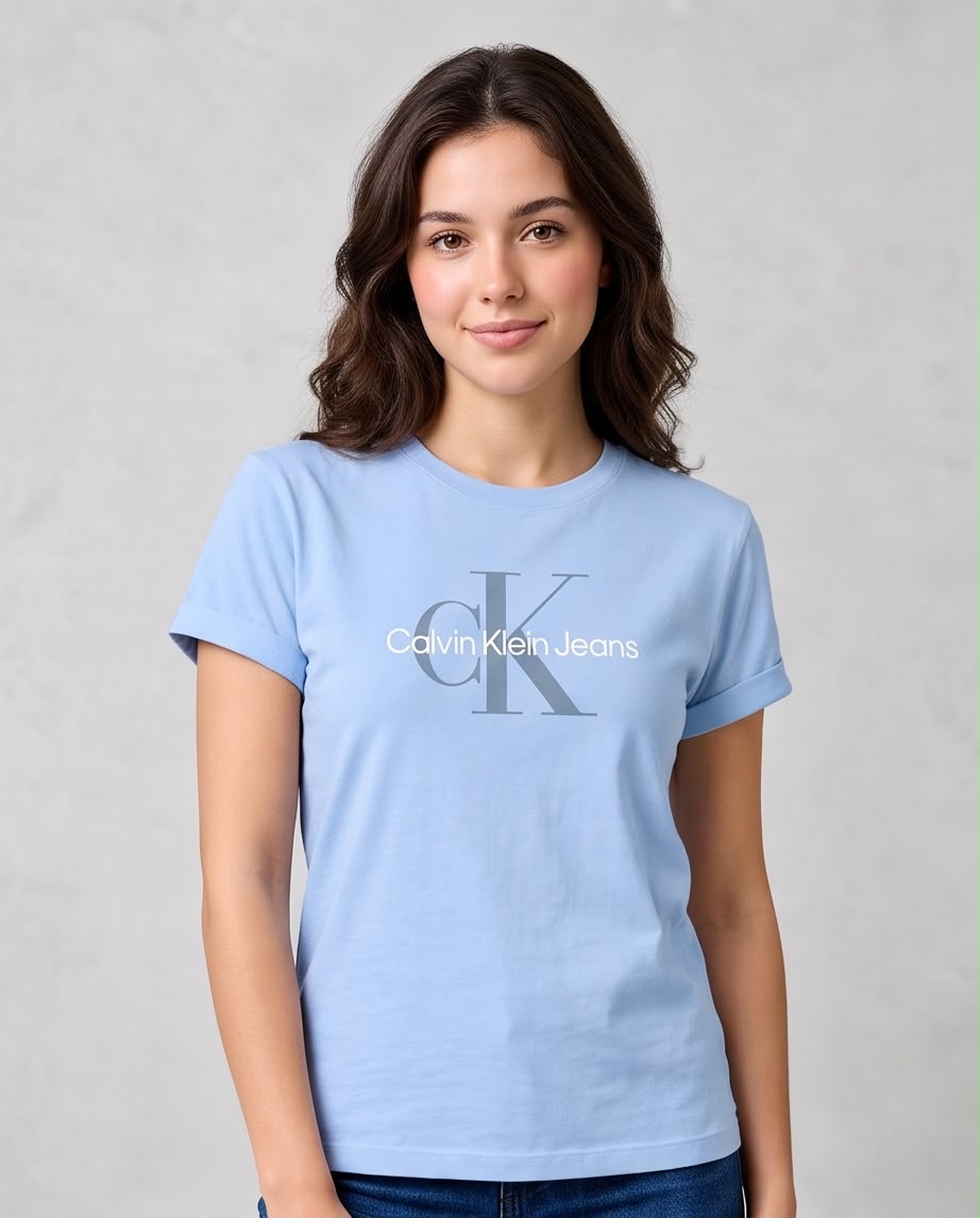 Camiseta azul claro Calvin Klein Jeans vista frontal
