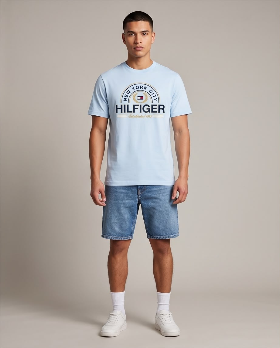 Camiseta Tommy Hilfiger New York City azul claro, vista frontal