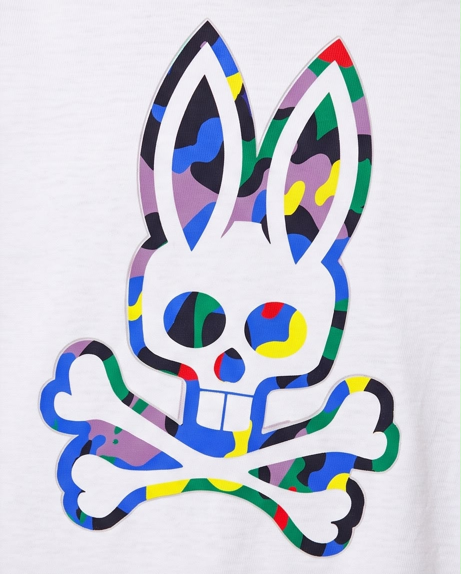 Camiseta Niño Conejo Camuflado Multicolor Blanca Semi Oversize