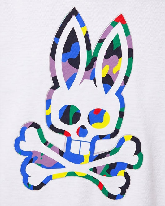 Camiseta Niño Conejo Camuflado Multicolor Blanca Semi Oversize