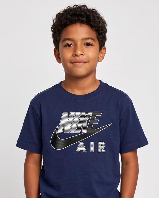 Camiseta Niño Nike Air Líneas Azul Navy Semi Oversize