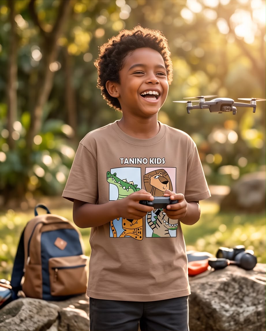 Camiseta Niño Tanino Kids Animales Camel Semi Oversize