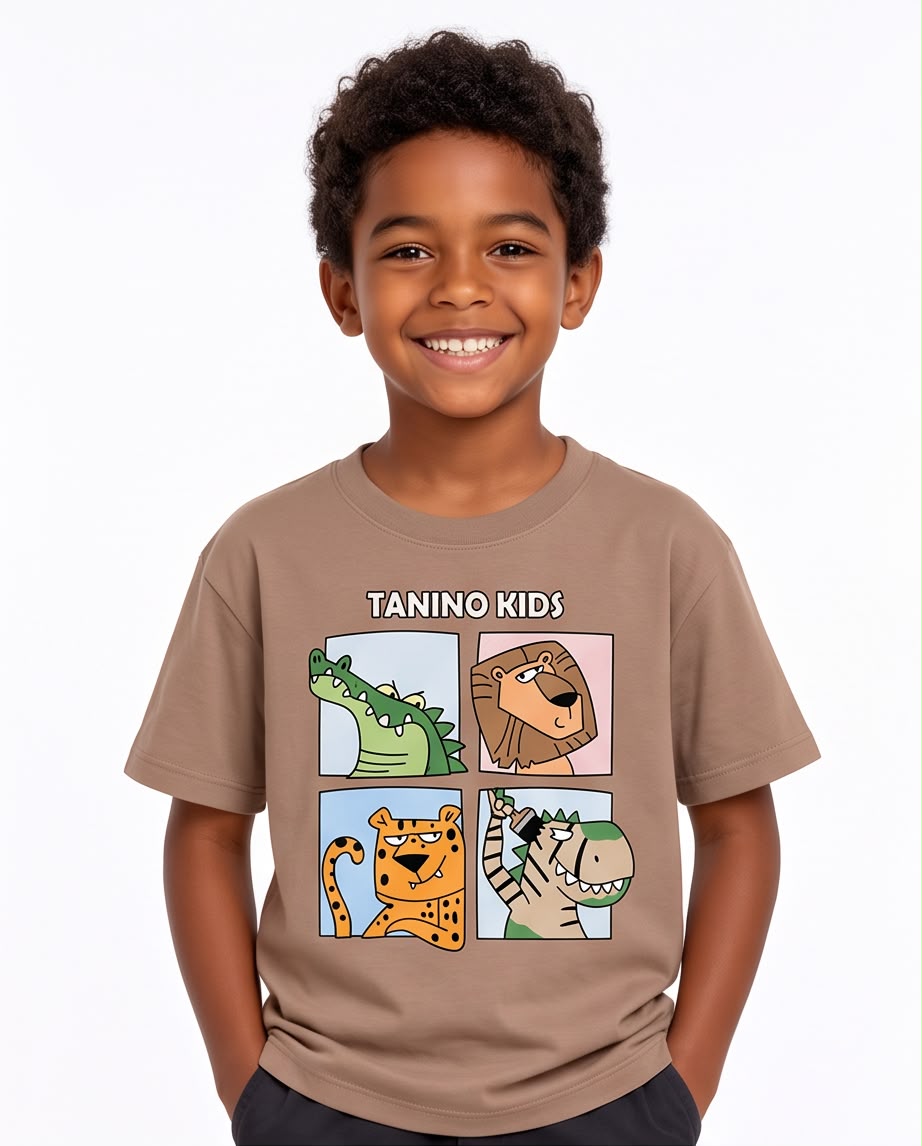 Camiseta Niño Tanino Kids Animales Camel Semi Oversize