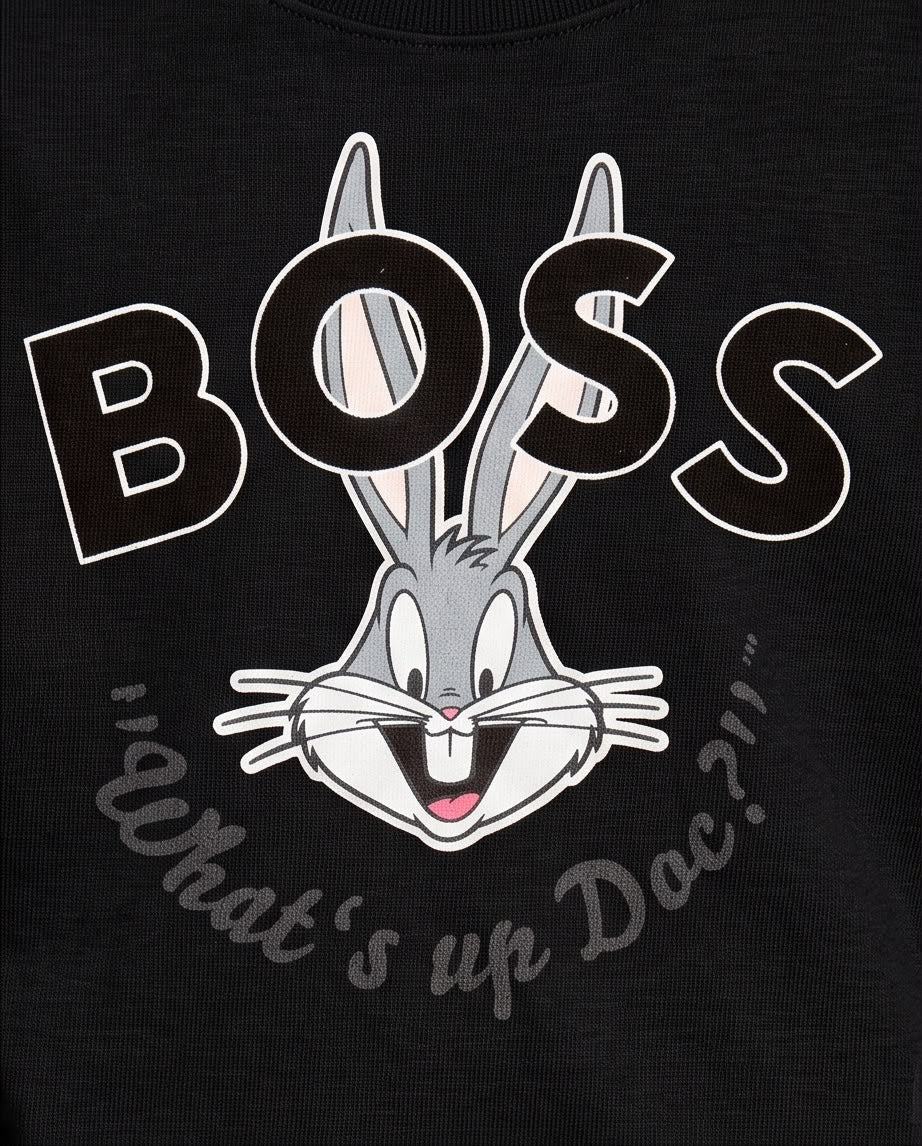 Camiseta Niño Bugs Bunny BOSS Negra Semi Oversize