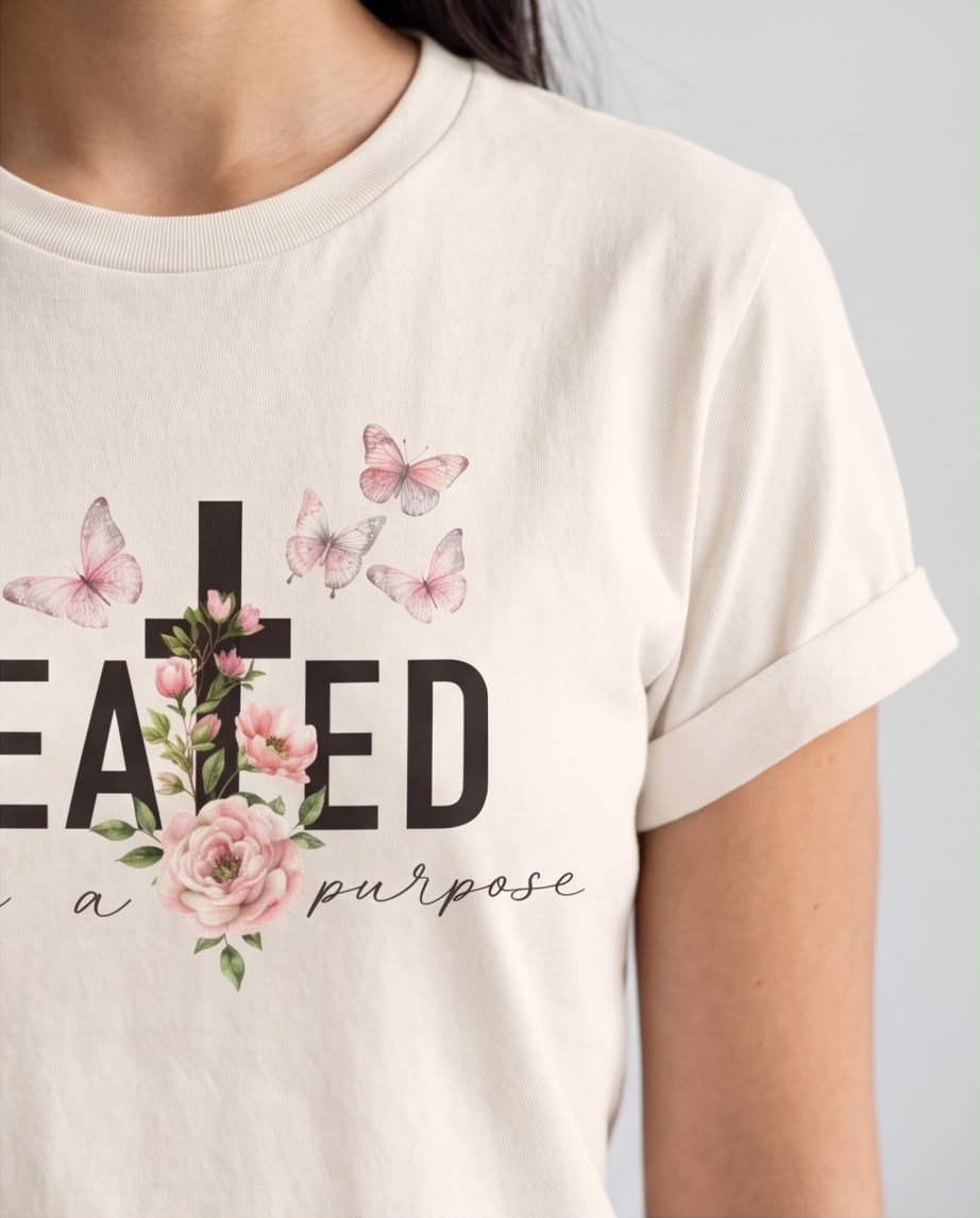 Espalda lisa de camiseta Created With a Purpose Vainilla