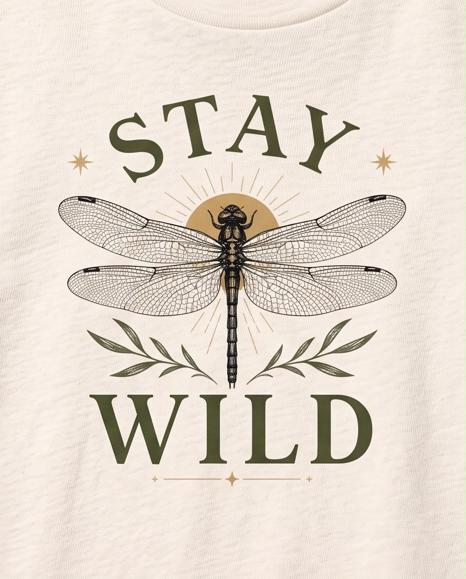 Camiseta Stay Wild Vainilla combinada con jeans