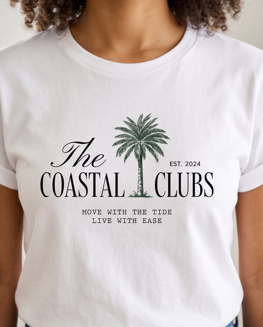 Camiseta mujer The Coastal Clubs Palmera blanca, vista frontal