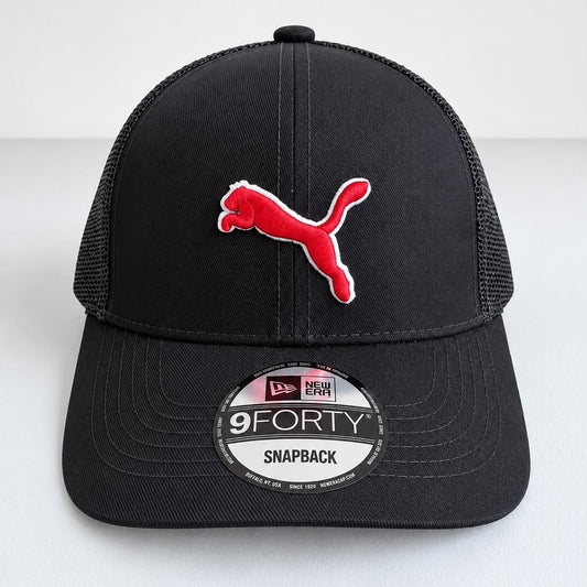 INFANTIL Gorra Puma Negra con Logo Rojo