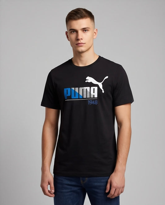 Camiseta Negra PUMA 1948 Azul y Blanco Regular Fit